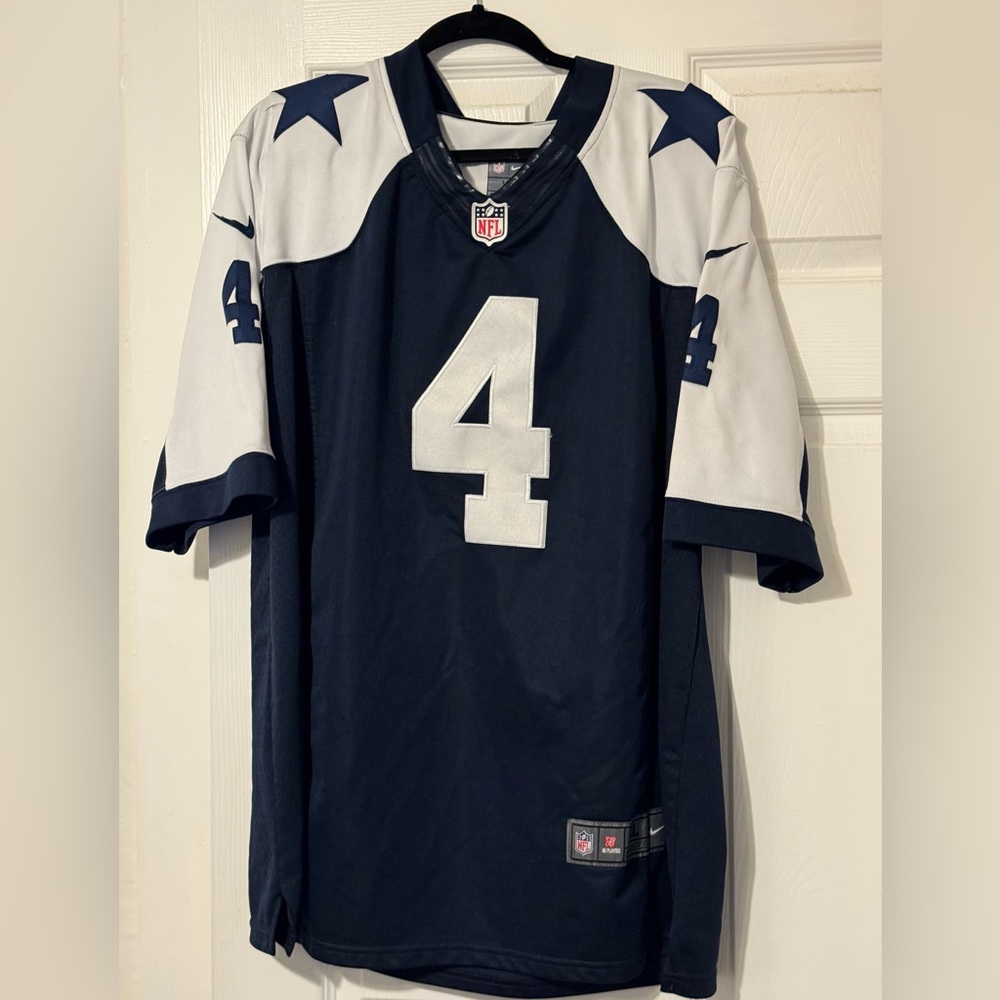 NIKE DALLAS COWBOYS #4 DAK PRESCOTT ON-FIELD GAME STYLE JERSEY